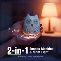 Lulliva™ Owl White Noise Sound Machine – 30 Soothing Sounds & Night Light