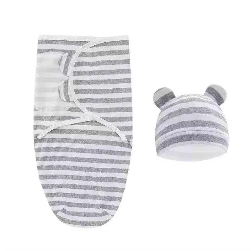 Lulliva™ Newborn Swaddle & Hat Set – Soft Cotton Comfort (0–6 Months)