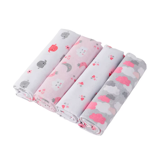 Lulliva™ Cotton Swaddle Blanket Set (4-Pack) – Soft Everyday Baby Essentials